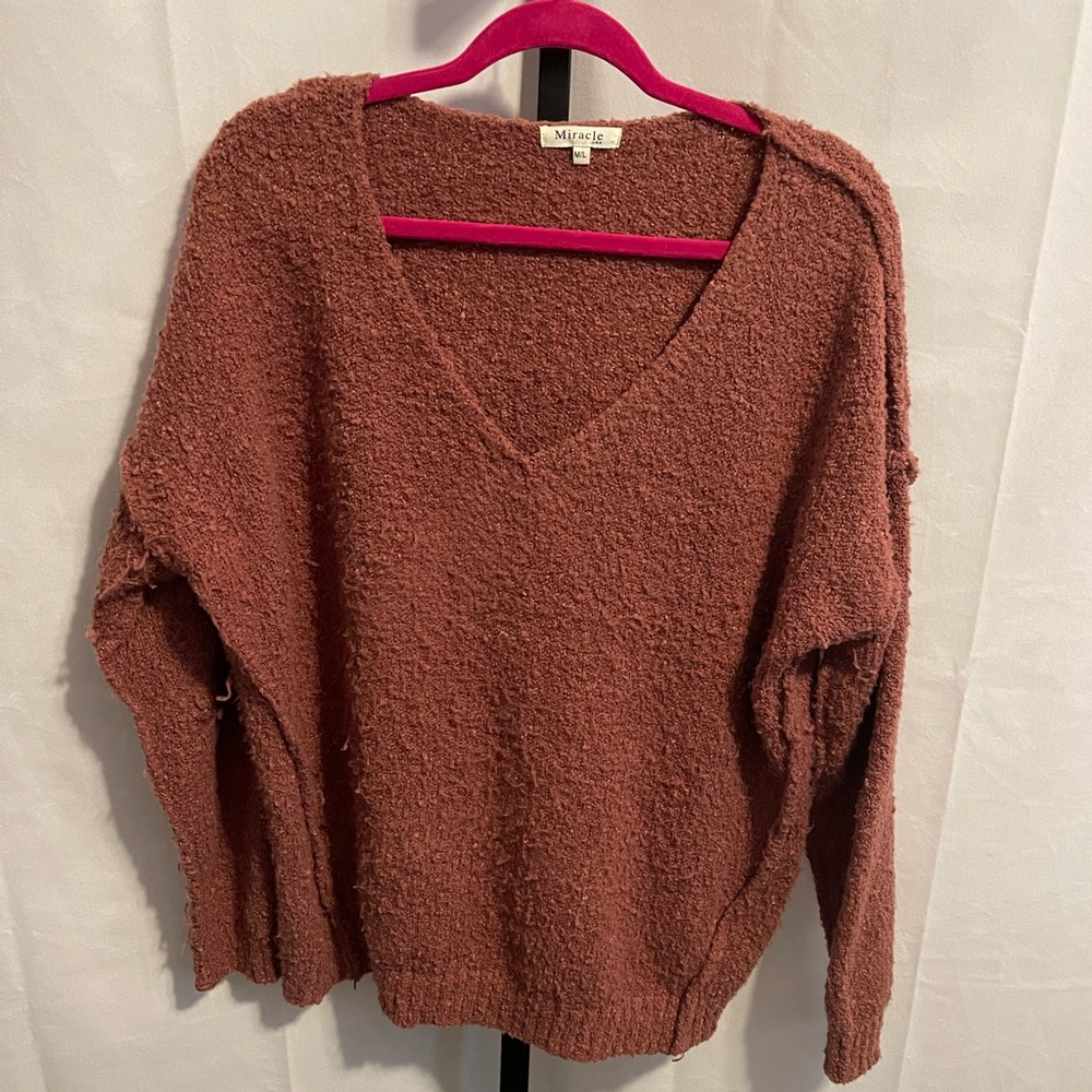 Cozy and comfortable mauve sweater